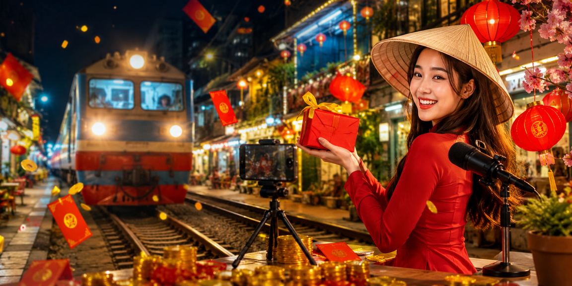 Phong cảnh thành phố Hà Nội ban đêm mang nhiều ánh đèn neon