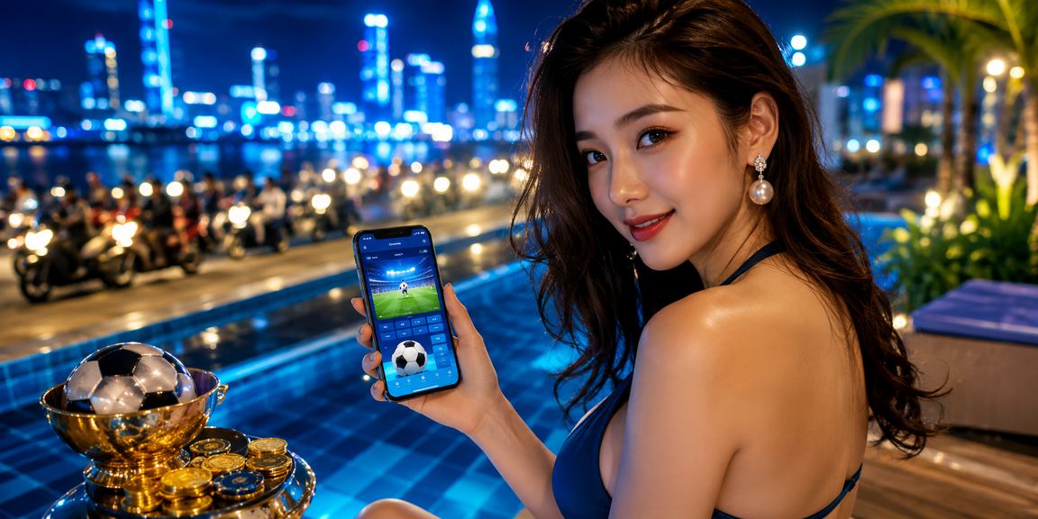 Ánh đèn neon casino và cá cược trong thành phố Việt Nam ban đêm